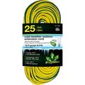 Gogreen GoGreen 12/3 25' Cold Weather Outdoor Extension Cord, Yellow w/Green Stripe. Lighted End GG-18025